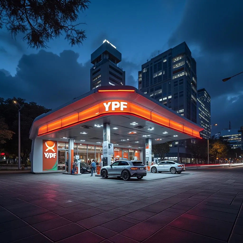 Estación YPF urbana moderna